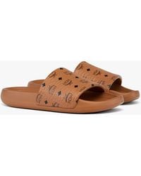 MCM - Monogram Print Rubber Slides - Lyst