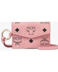 MCM - Aren Lanyard Card Wallet In Visetos - Lyst