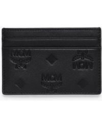 MCM - Aren Card Case In Embossed Monogram Leather - Lyst