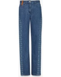 MCM - Monogram Jeans In Denim Jacquard - Lyst