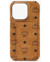 MCM - Iphone 14 Pro Case W/ Card Slot In Visetos - Lyst