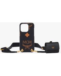 MCM Iphone 15 Pro Max Case W Airpods Pro Charm In Maxi Visetos in Black for Men Lyst