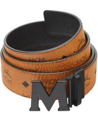 MCM Claus Nordstrom Exclusive Visetos Pebbled Leather Adjustable Reversible  M Buckle Belt (Sea Turtle) 