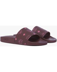 MCM - Monogram Print Rubber Slides - Lyst