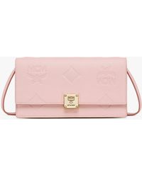 MCM - Aren Chain Wallet In Embossed Monogram Leather - Lyst