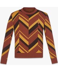 MCM - Mega Herringbone Sweater In Wool-cashmere Jacquard - Lyst