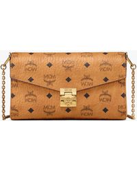 mcm millie visetos flap crossbody