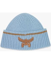 MCM - Logo Beanie In Wool And Recycled Cashmere - Lyst