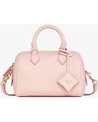 MCM - Ella Boston Bag In Maxi Monogram Leather - Lyst