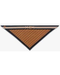 MCM - Monogram Print Triangle Silk Scarf - Lyst