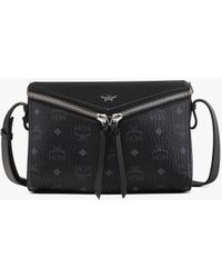 MCM - Diamant 3d Shoulder Bag In Visetos Leather Mix - Lyst