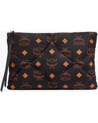 MCM - Aren Quilted Pouch In Maxi Monogram Nylon - Lyst