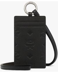 MCM - Lanyard Id Card Holder In Embossed Monogram Leather - Lyst