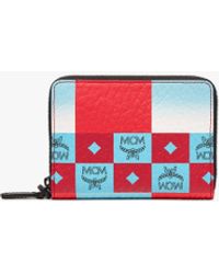 MCM - Zip Around Wallet In Checkerboard Visetos - Lyst