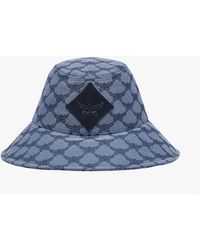 MCM - Wide Bucket Hat In Lauretos Denim Jacquard - Lyst