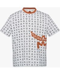 MCM - Mega Laurel Monogram Print T-shirt In Organic Cotton - Lyst