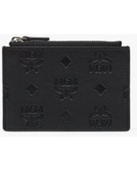 MCM - Aren Zip Card Case In Embossed Monogram Leather - Lyst