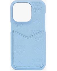 MCM - Iphone 15 Pro Case In Monogram Leather - Lyst