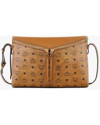 MCM - Diamant 3d Shoulder Bag In Visetos Leather Mix - Lyst