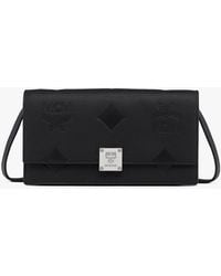 MCM - Aren Chain Wallet In Embossed Monogram Leather - Lyst