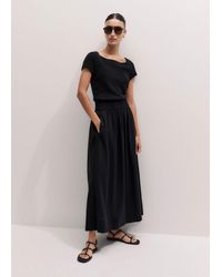 ME+EM - Knit Mixed Media Fit And Flare Maxi Dress - Lyst