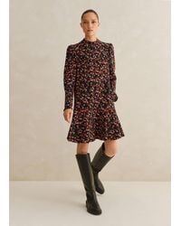 ME+EM - Flower Meadow Print Short Fit And Flare Dress + Belt - Lyst