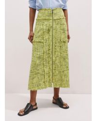 ME+EM - Tweed Zip Front A-Line Midi Skirt - Lyst
