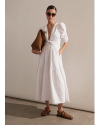 ME+EM - Cheesecloth Gathered Sleeve Maxi Dress - Lyst