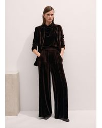 ME+EM - Silk Blend Vevelt Wide Leg Trouser - Lyst