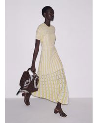 ME+EM - Textured Pointelle Knit Maxi Dress + Slip-Cream - Lyst