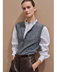 ME+EM - Henley Knit Vest Mid Melange - Lyst