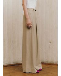 ME+EM - Pinstripe Wide-leg Pleat Front Trouser - Lyst