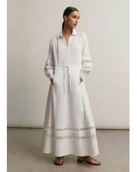 ME+EM - Cheesecloth Drawstring Maxi Dress - Lyst