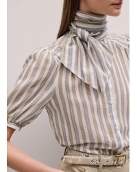 ME+EM - Stripe Blouse + Tie - Lyst