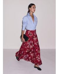 ME+EM - Grand Paisley Print Full Length Skirt Light Cream-Multi - Lyst