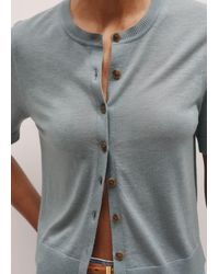 ME+EM - Merino Cashmere Barely There Buttoned Knit Tee - Lyst