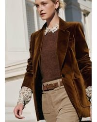 ME+EM - Velvet Sharp Shoulder Blazer - Lyst