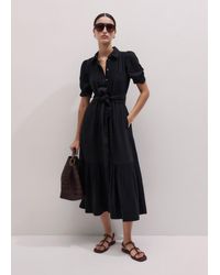 ME+EM - Cheesecloth Midi Shirt Dress + Belt - Lyst