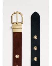 ME+EM - Reversible Metal Eyelet Hips To Waist Belt-Chestnut - Lyst