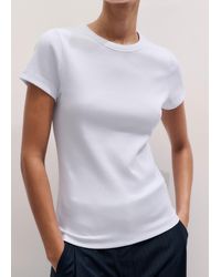 ME+EM - Ultimate Fitted Rib Crew Neck Tee - Lyst