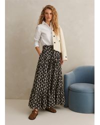 ME+EM - Silk Cotton Ginko Leaf Print Skirt + Belt - Lyst