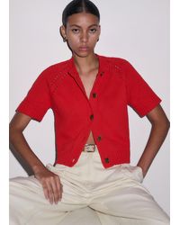 ME+EM - Chunky Cotton Button-Through Knit Tee - Lyst