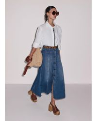 ME+EM - Panelled Denim Maxi Skirt - Lyst