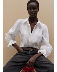 ME+EM - Cotton Voile Trim Detail Blouse - Lyst