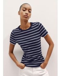 ME+EM - Ultimate Fitted Rib Crew Neck Stripe Tee - Lyst