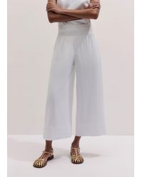 ME+EM - Crease-Less Linen Shirred Waist Culotte - Lyst