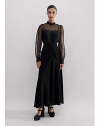 ME+EM - Silk Organza Lace Maxi Dress - Lyst