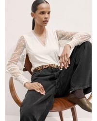 ME+EM - Polka Dot Tulle Layering Blouse - Lyst