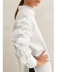 ME+EM - Crease Less Cotton Elastic Sleeve Shirt - Lyst