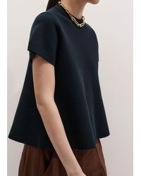 ME+EM - Wool Stretch Short Sleeve Swing Knit Top - Lyst